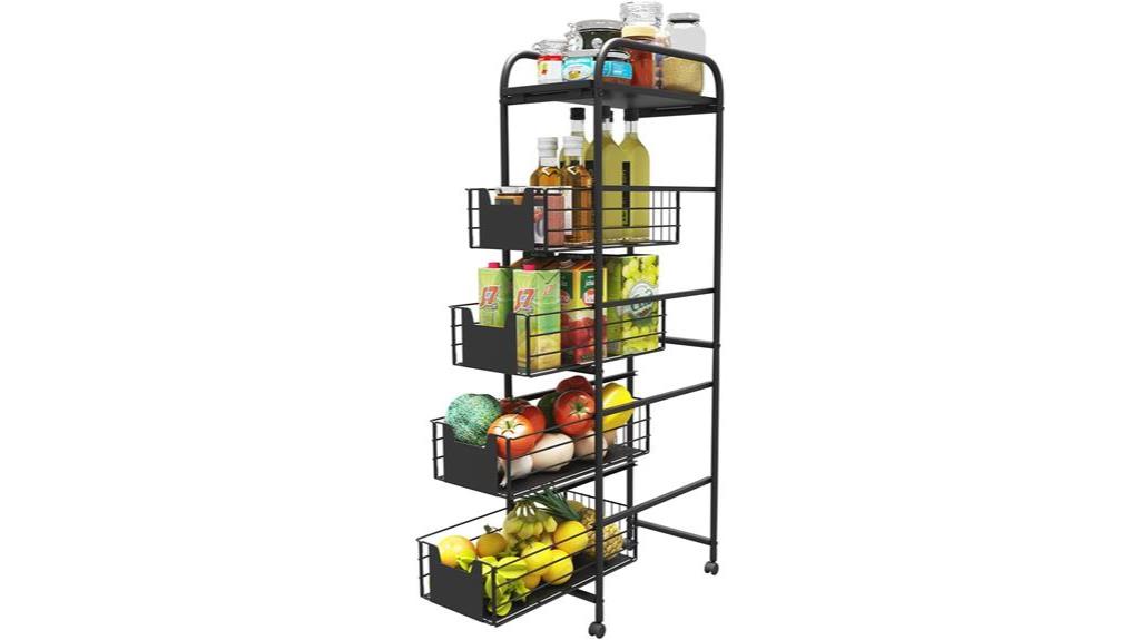 rolling storage cart white