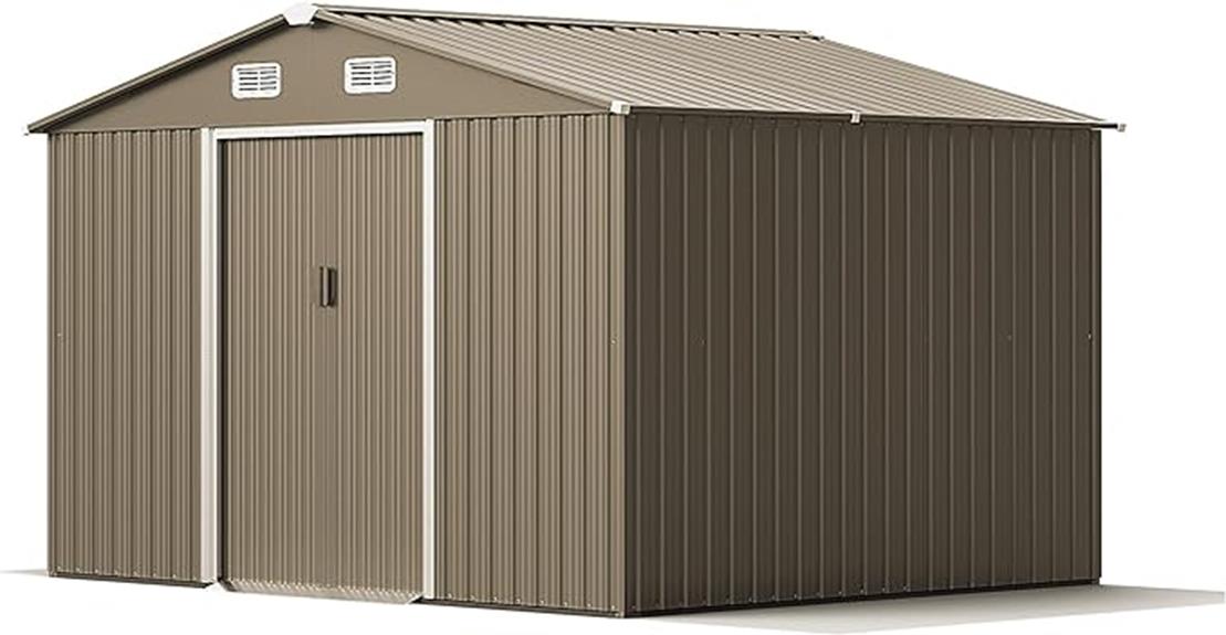 metal shed with slide lock