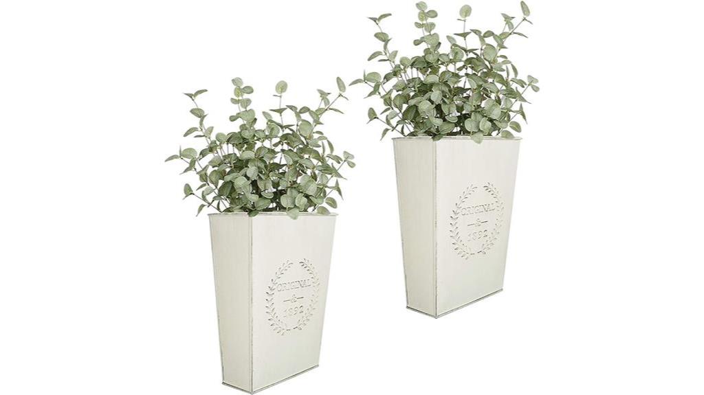 rustic farmhouse metal planters