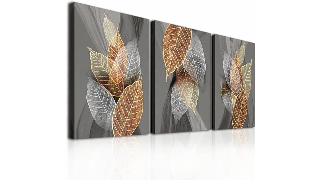 abstract leaves three piece set