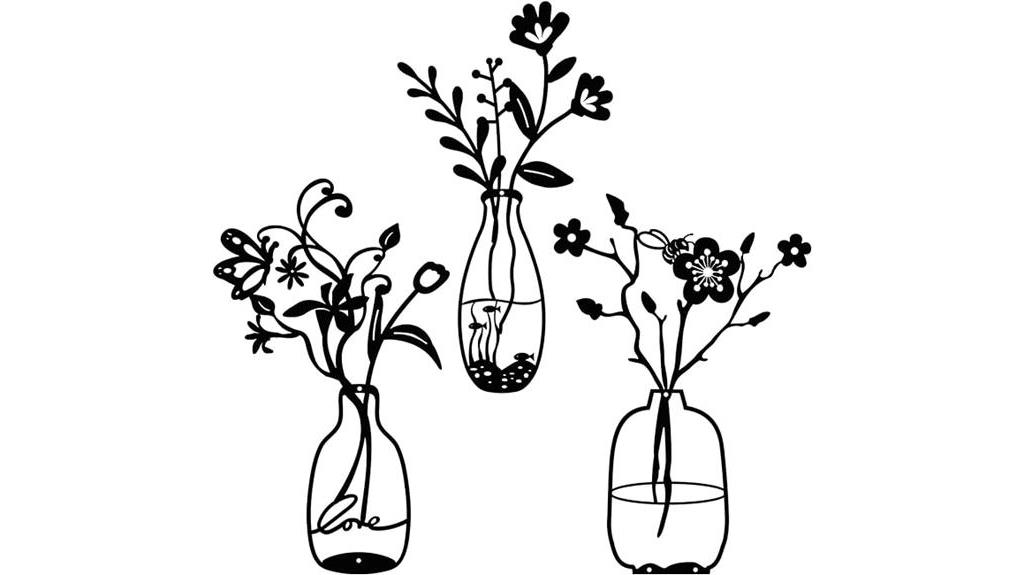 black metal flower decor