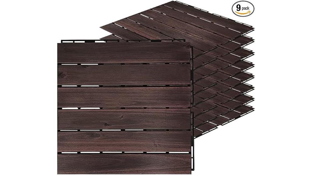 acacia deck tiles walnut colored