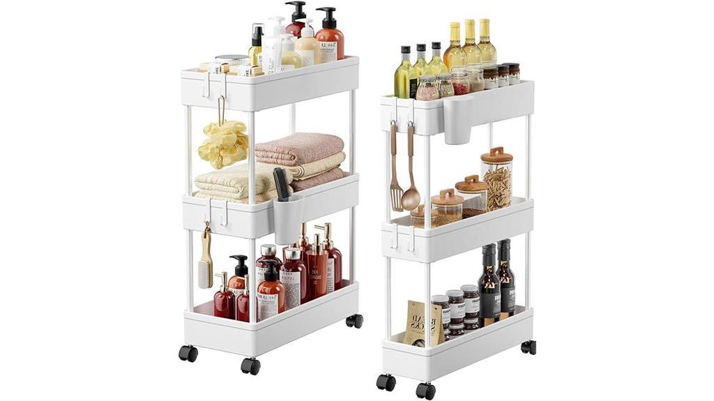 slim bathroom cart organizer