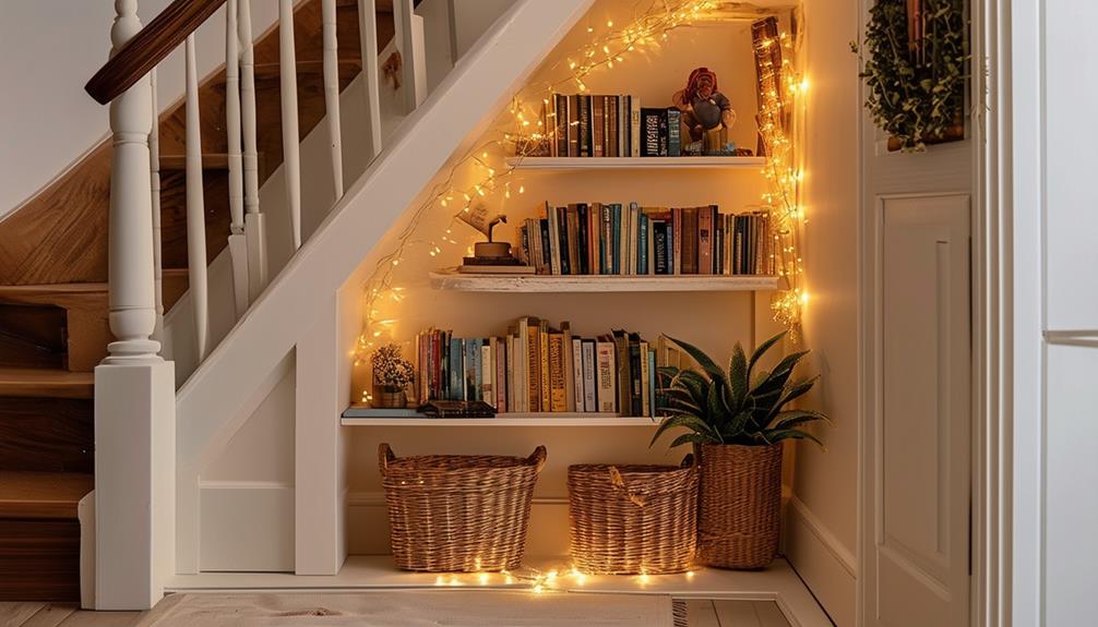 hidden space below stairs