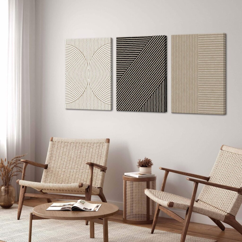 3Pcs Framed Abstract Wall Art Prints for Home Decoration