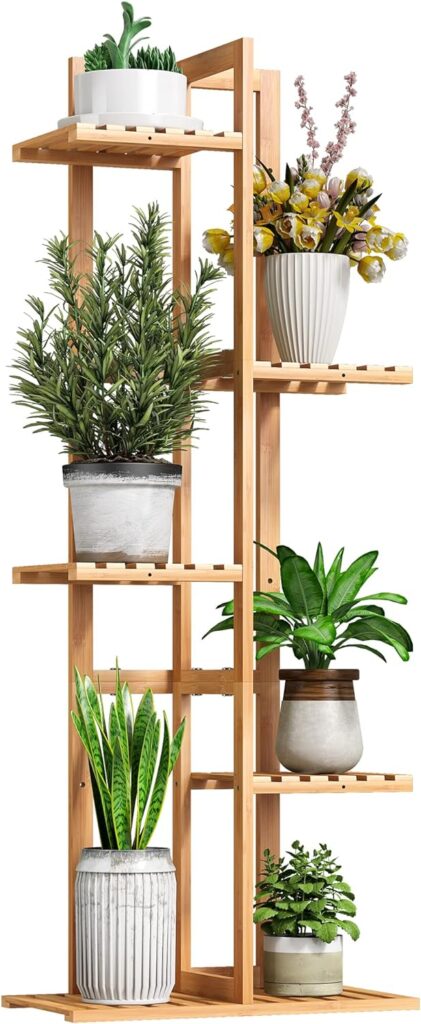 BMOSU Bamboo Plant Stand for Indoor/Outdoor Plants