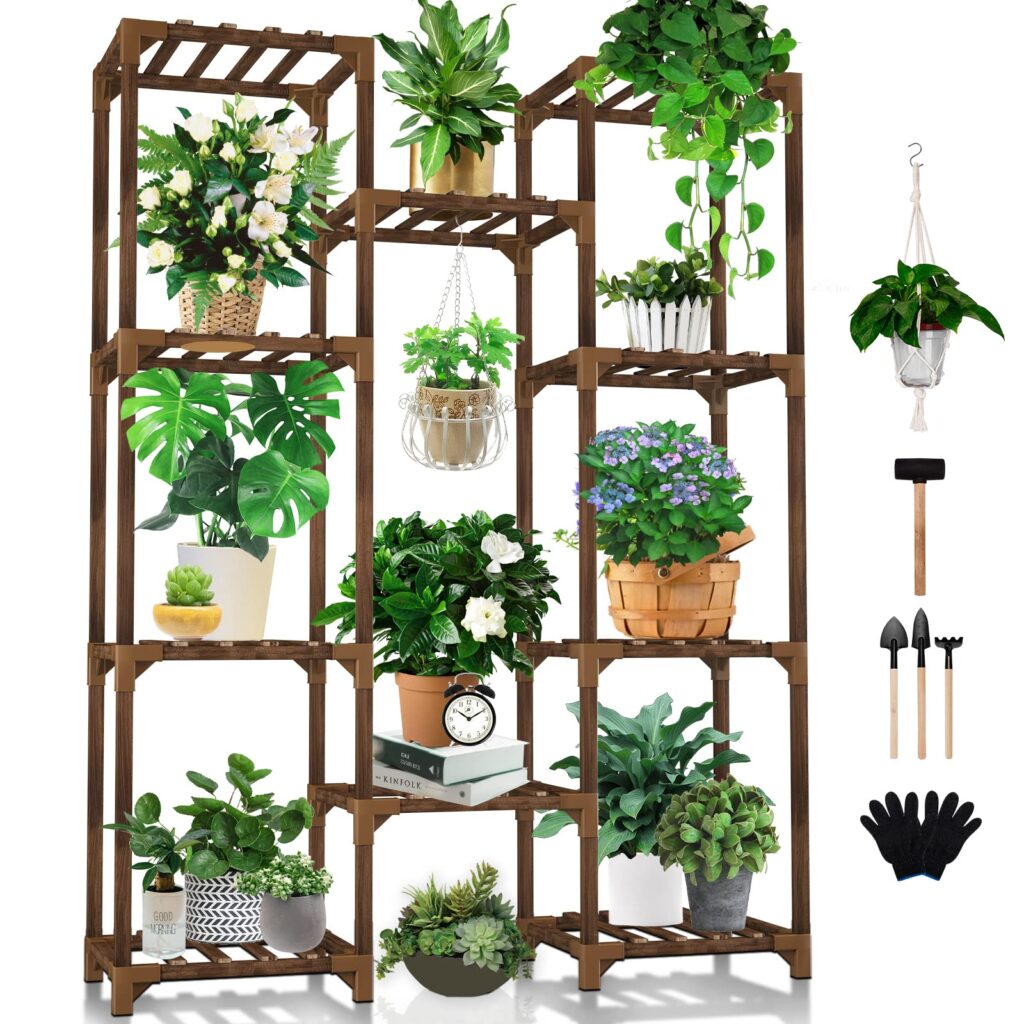 Uneedem 10-Tier Plant Stand for Multiple Plants
