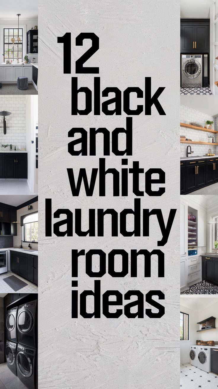 12 Black & White Laundry Room Ideas - Cosy Hous