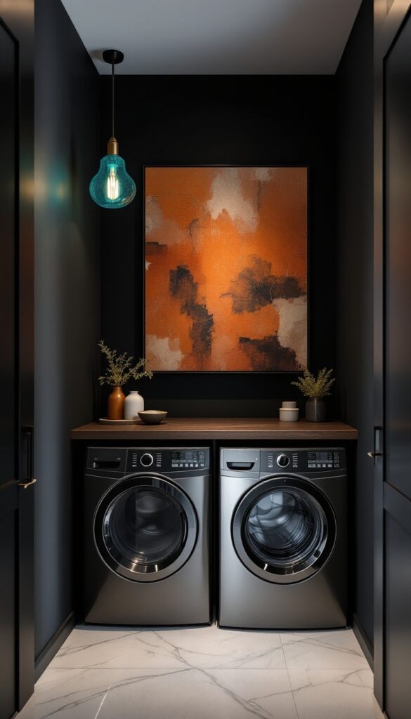 15 Dark Laundry Room Ideas - Cosy Hous