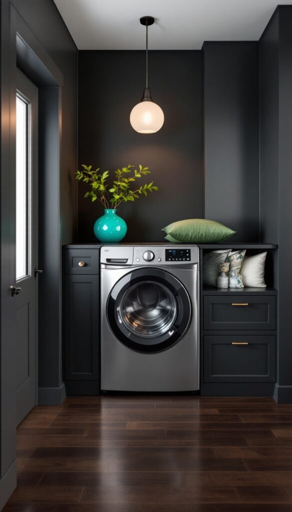 15 Dark Laundry Room Ideas - Cosy Hous