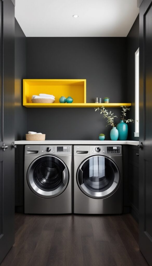 15 Dark Laundry Room Ideas - Cosy Hous