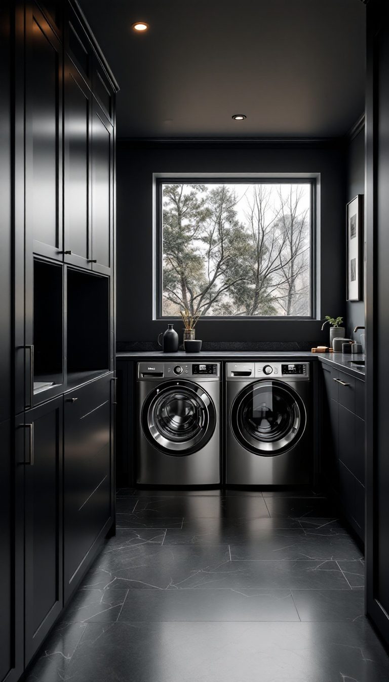 14 Black Laundry Room Ideas - Cosy Hous