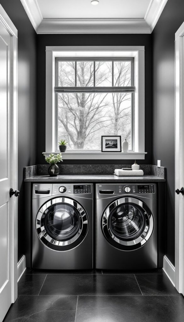 14 Black Laundry Room Ideas - Cosy Hous