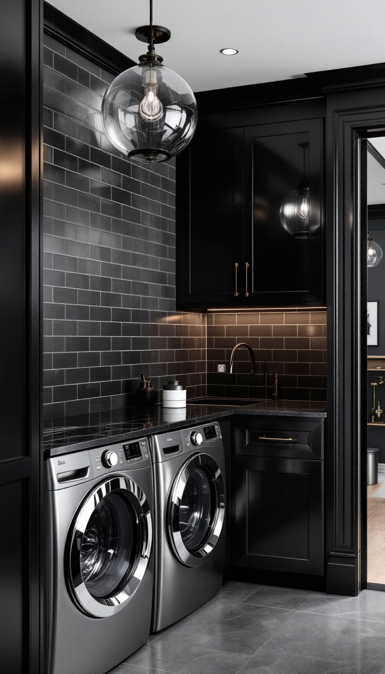 14 Black Laundry Room Ideas - Cosy Hous