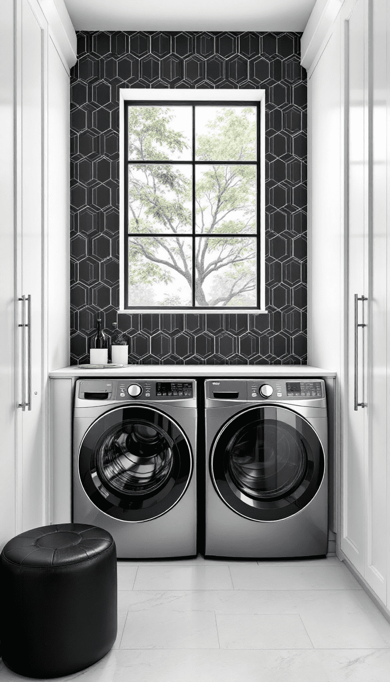 12 Black & White Laundry Room Ideas That Actually Feel Good to Be In ...