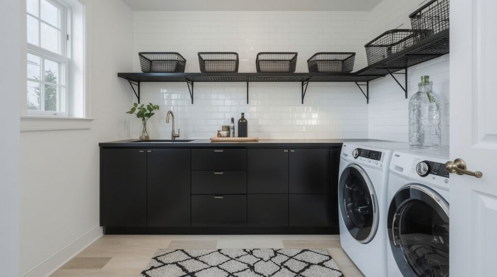Sleek Black Laundry Room Ideas for a Modern Look - Cosy Hous
