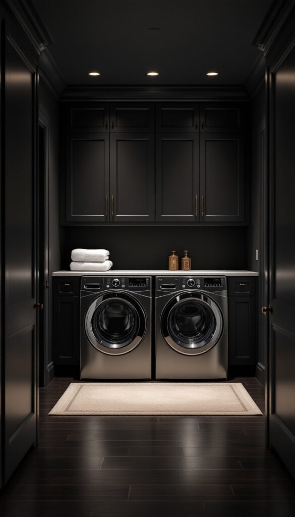 15 Dark Laundry Room Ideas - Cosy Hous