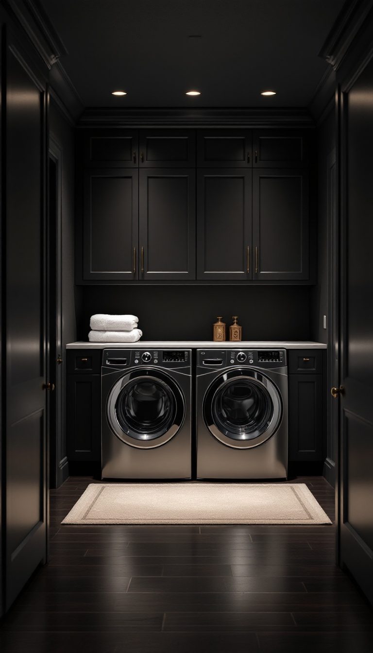 15 Dark Laundry Room Ideas - Cosy Hous
