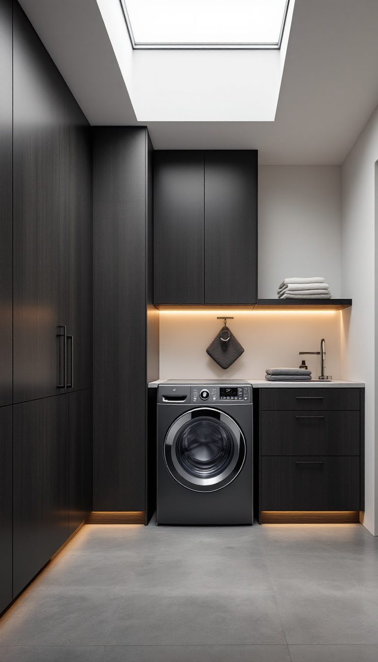 14 Dark Appliance Laundry Room Ideas - Cosy Hous