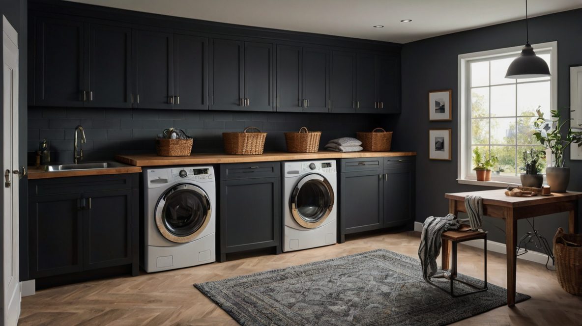 Why Go Light? Stunning Dark Laundry Room Inspirations - Cosy Hous