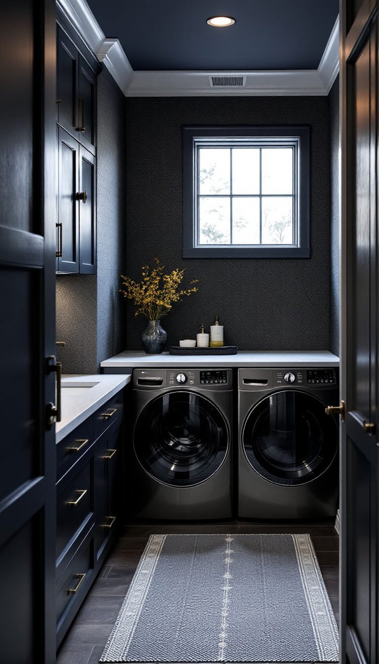 15 Dark Laundry Room Ideas - Cosy Hous