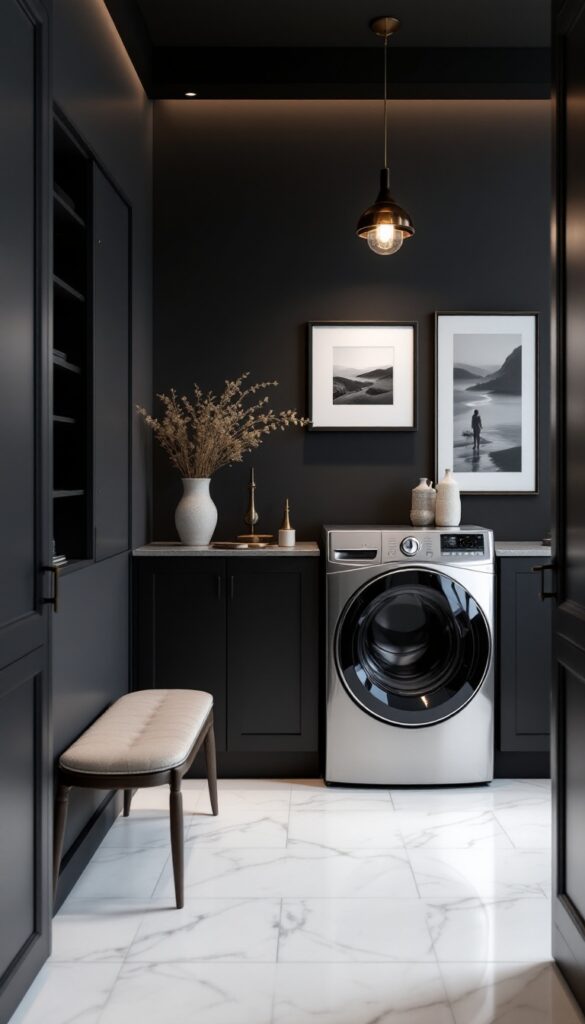 15 Dark Laundry Room Ideas - Cosy Hous