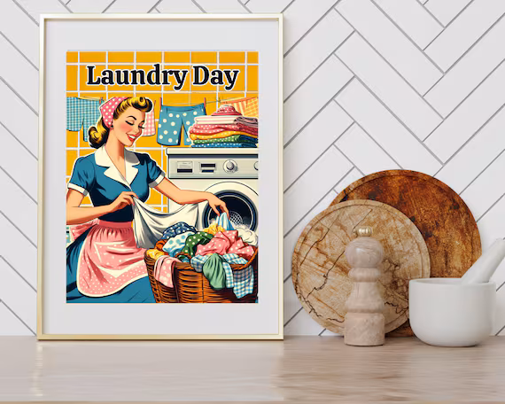 authentic vintage laundry advertisement from the 1940s